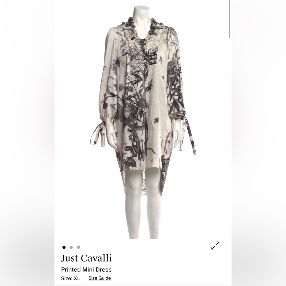 Just Cavalli Printed Silky Tunic Dress | Size XL - Picture 4 of 12